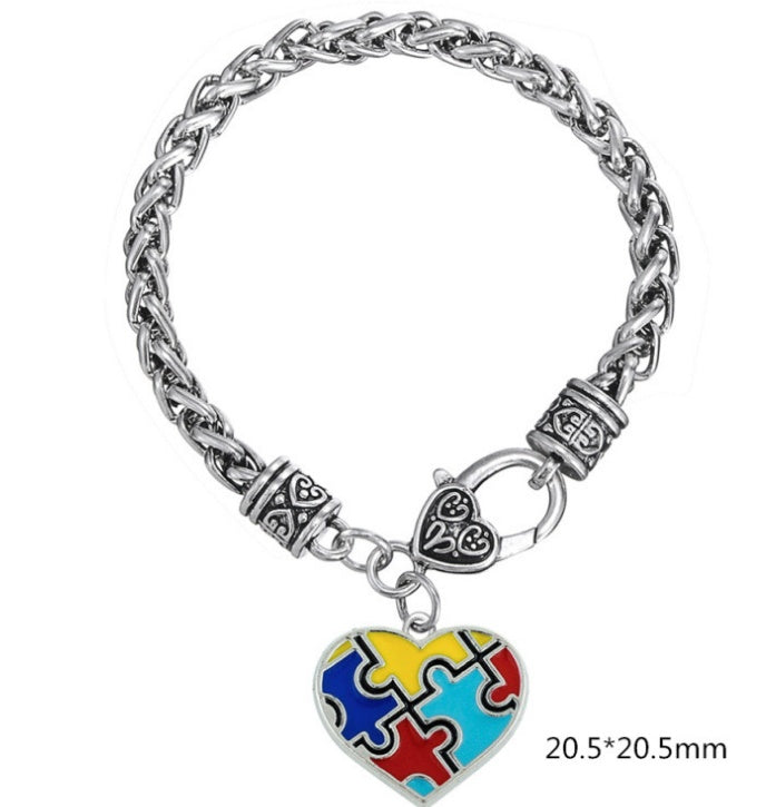 Unisex Cross Heart Enamel Bracelet – Trendy Jewelry