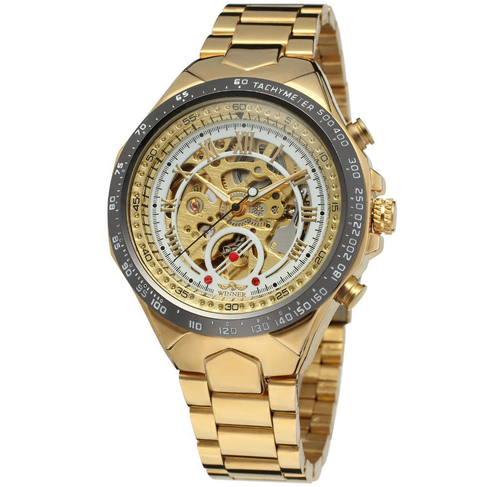 Personalized Steel Automatic Mechanical Watch–Hollow Design