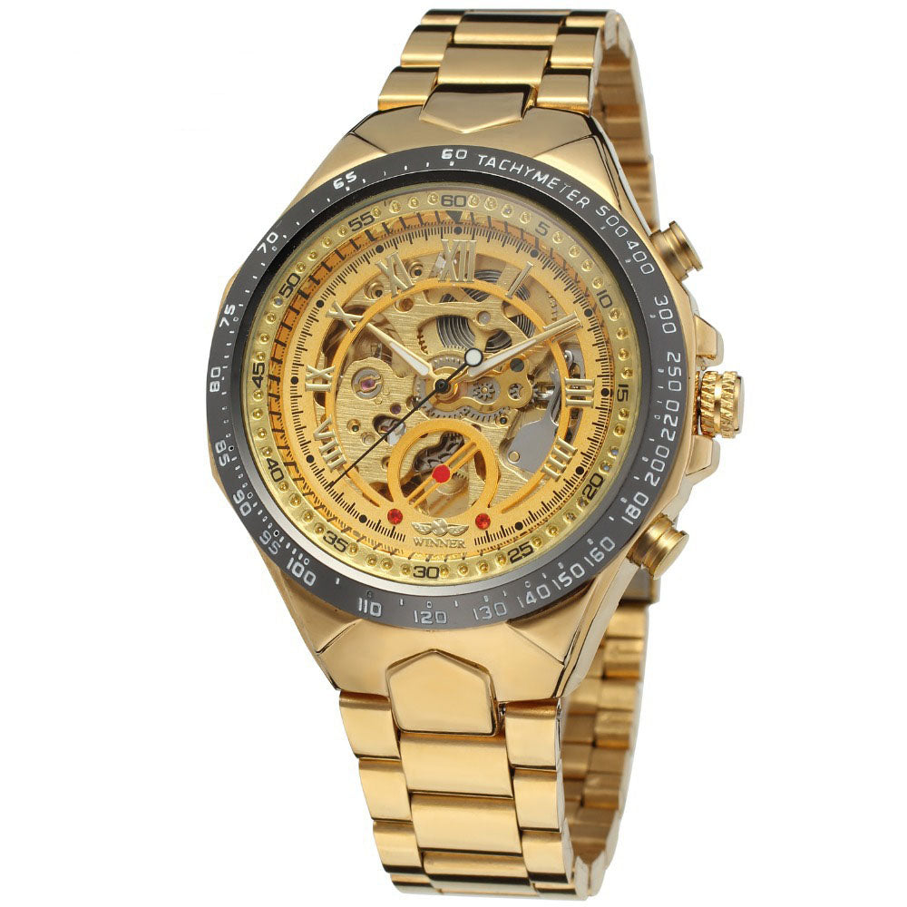 Personalized Steel Automatic Mechanical Watch–Hollow Design