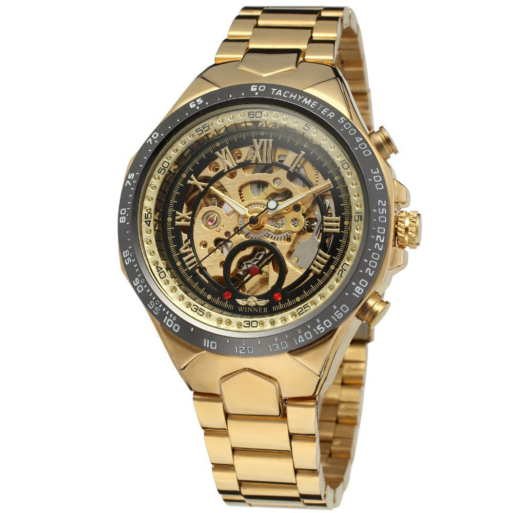 Personalized Steel Automatic Mechanical Watch–Hollow Design