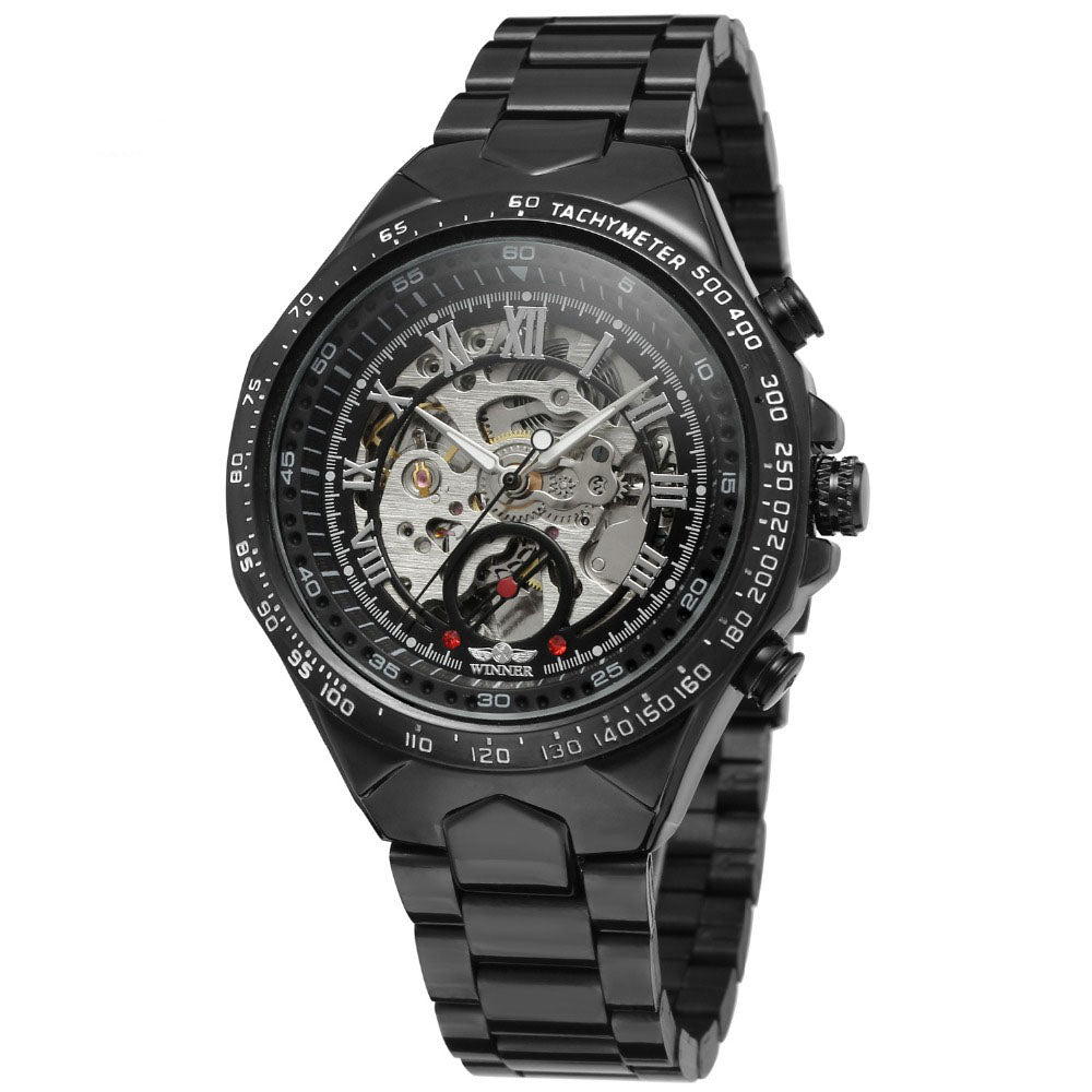 Personalized Steel Automatic Mechanical Watch–Hollow Design