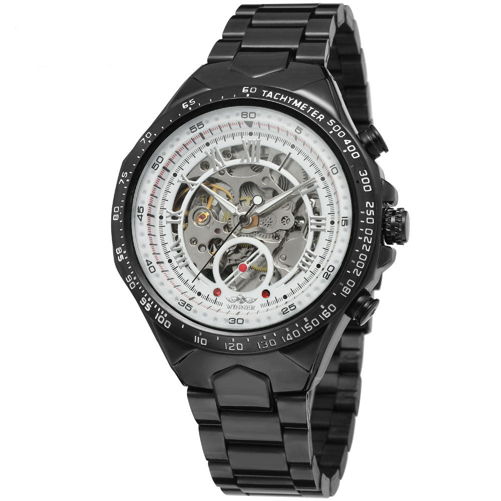 Personalized Steel Automatic Mechanical Watch–Hollow Design