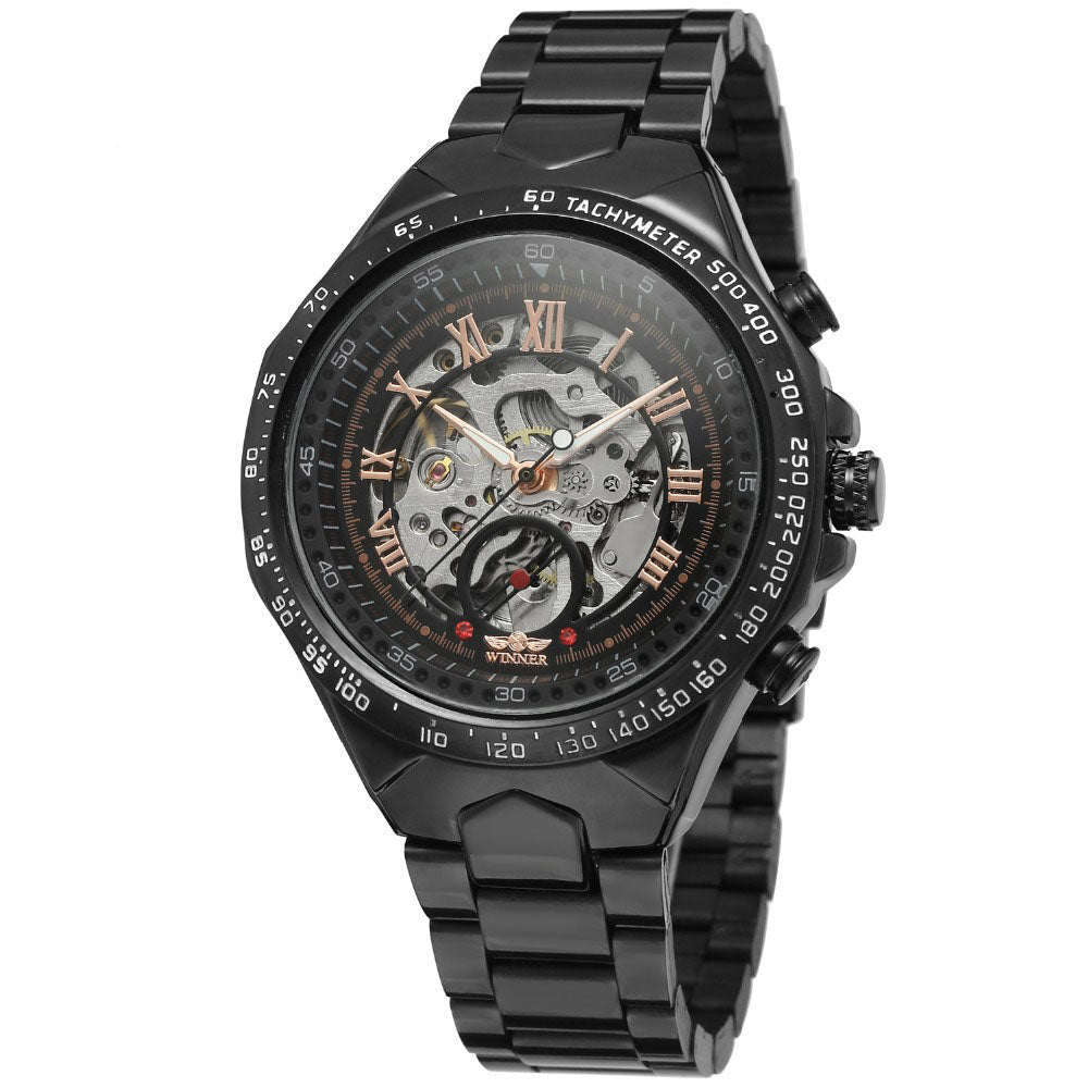 Personalized Steel Automatic Mechanical Watch–Hollow Design