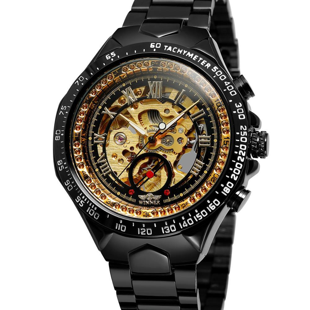 Personalized Steel Automatic Mechanical Watch–Hollow Design