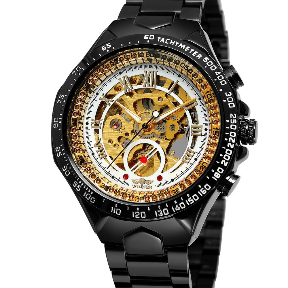 Personalized Steel Automatic Mechanical Watch–Hollow Design