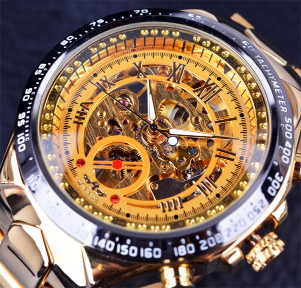 Personalized Steel Automatic Mechanical Watch–Hollow Design