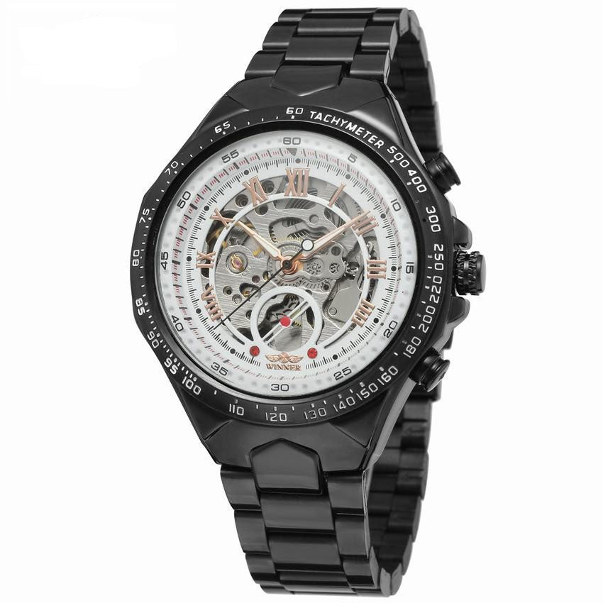 Personalized Steel Automatic Mechanical Watch–Hollow Design