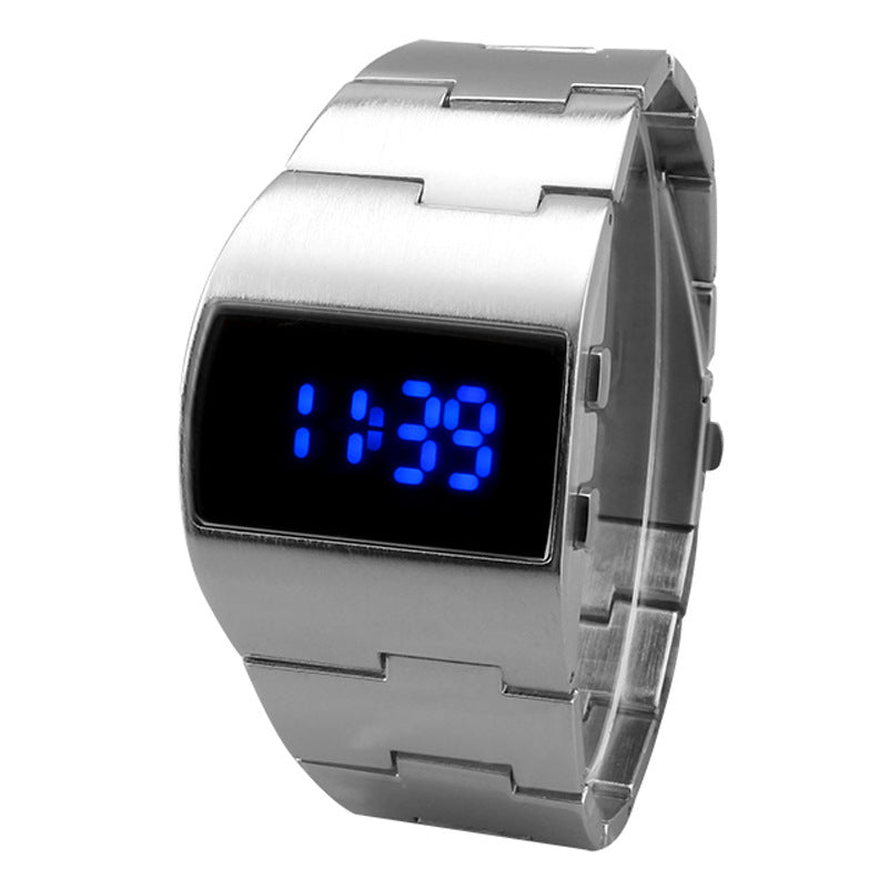 Men’s LED Digital Watch Bracelet – Futuristic Stainless Steel Watch