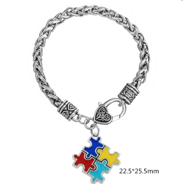 Unisex Cross Heart Enamel Bracelet – Trendy Jewelry