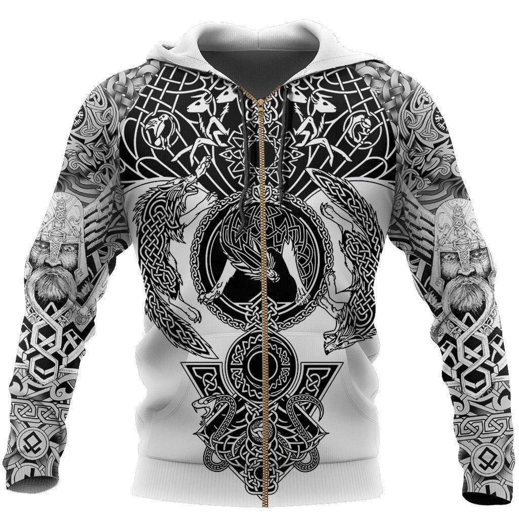 Viking Odin 3D Tattoo Hoodie – Men & Women Streetwear