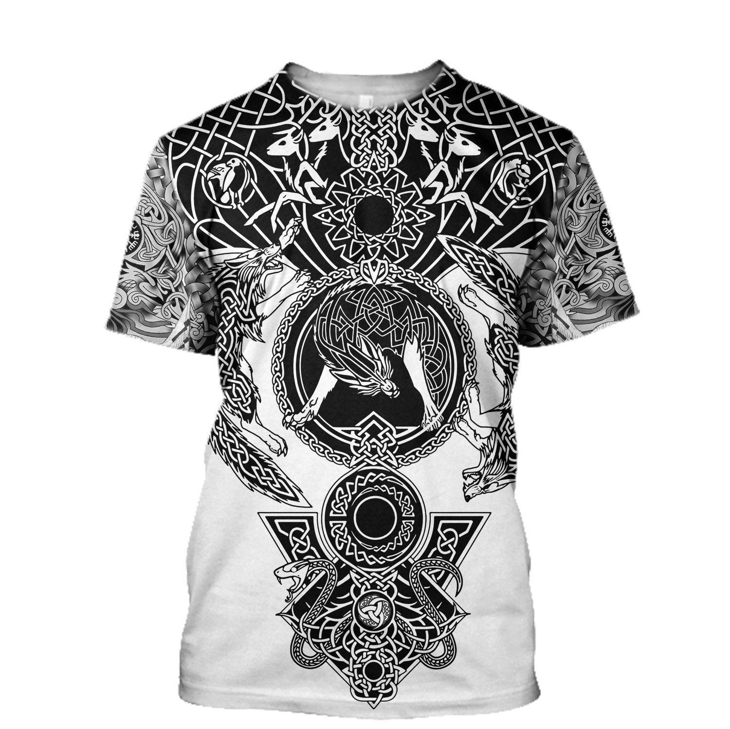 Viking Odin 3D Tattoo Hoodie – Men & Women Streetwear